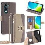 For vivo Y29s 5G / Y04 4G Crossbody Litchi Texture Leather Phone Case(Grey)