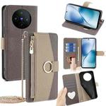 For vivo X200s 5G Crossbody Litchi Texture Leather Phone Case(Grey)