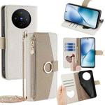 For vivo X200s 5G Crossbody Litchi Texture Leather Phone Case(White)