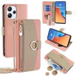 For Xiaomi Redmi 12 4G Crossbody Litchi Texture Leather Phone Case(Pink)