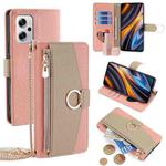 For Xiaomi Redmi Note 11T Pro 5G/11T Pro+ 5G Crossbody Litchi Texture Leather Phone Case(Pink)