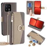 For Xiaomi 13 Crossbody Litchi Texture Leather Phone Case(Grey)