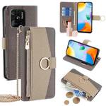 For Xiaomi Redmi 10C Crossbody Litchi Texture Leather Phone Case(Grey)