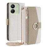 For Xiaomi Redmi 13C Crossbody Litchi Texture Leather Phone Case(White)