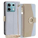 For Xiaomi Redmi Note 13 4G Crossbody Litchi Texture Leather Phone Case(Blue)