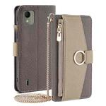 For Nokia C110 4G Crossbody Litchi Texture Leather Phone Case(Grey)