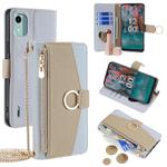 For Nokia C12 Crossbody Litchi Texture Leather Phone Case(Blue)