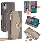 For Nokia C12 Crossbody Litchi Texture Leather Phone Case(Grey)