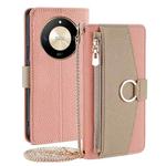 For Honor X50 5G Crossbody Litchi Texture Leather Phone Case(Pink)