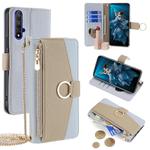 For Honor 20 Crossbody Litchi Texture Leather Phone Case(Blue)