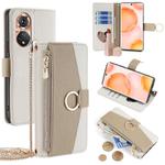 For Honor 50 Crossbody Litchi Texture Leather Phone Case(White)