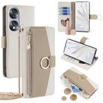For Honor 70 Crossbody Litchi Texture Leather Phone Case(White)