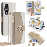 For Honor 90 5G Crossbody Litchi Texture Leather Phone Case(White)