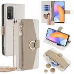 For Honor 10X Lite Crossbody Litchi Texture Leather Phone Case(White)