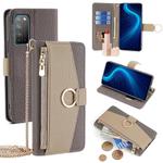 For Honor X10 5G Crossbody Litchi Texture Leather Phone Case(Grey)