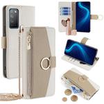 For Honor X10 5G Crossbody Litchi Texture Leather Phone Case(White)