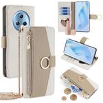 For Honor Magic5 Crossbody Litchi Texture Leather Phone Case(White)