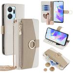 For Honor X7a Crossbody Litchi Texture Leather Phone Case(White)