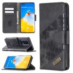 For Huawei P40 Pro Matching Color Crocodile Texture Horizontal Flip PU Leather Case with Wallet & Holder & Card Slots(Black)