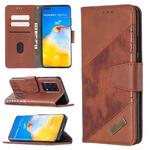 For Huawei P40 Pro Matching Color Crocodile Texture Horizontal Flip PU Leather Case with Wallet & Holder & Card Slots(Brown)