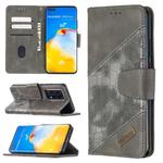 For Huawei P40 Pro Matching Color Crocodile Texture Horizontal Flip PU Leather Case with Wallet & Holder & Card Slots(Grey)