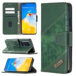 For Huawei P40 Pro Matching Color Crocodile Texture Horizontal Flip PU Leather Case with Wallet & Holder & Card Slots(Green)