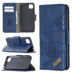 For Huawei Y5P Matching Color Crocodile Texture Horizontal Flip PU Leather Case with Wallet & Holder & Card Slots(Blue)