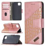 For Huawei Y5P Matching Color Crocodile Texture Horizontal Flip PU Leather Case with Wallet & Holder & Card Slots(Rose Gold)