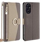 For Honor 200 5G Crossbody Litchi Texture Leather Phone Case(Grey)