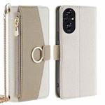 For Honor 200 5G Crossbody Litchi Texture Leather Phone Case(White)