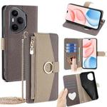 For Honor 400 Pro Global 160.8mm Crossbody Litchi Texture Leather Phone Case(Grey)
