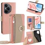 For Honor 400 Pro Global 160.8mm Crossbody Litchi Texture Leather Phone Case(Pink)