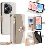 For Honor 400 Pro Global 160.8mm Crossbody Litchi Texture Leather Phone Case(White)