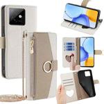 For Honor X60 GT 5G Crossbody Litchi Texture Leather Phone Case(White)