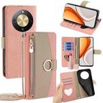 For Honor X70 5G Crossbody Litchi Texture Leather Phone Case(Pink)