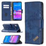 For Huawei Y6(2019) Matching Color Crocodile Texture Horizontal Flip PU Leather Case with Wallet & Holder & Card Slots(Blue)