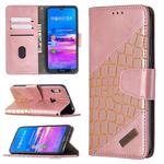 For Huawei Y6(2019) Matching Color Crocodile Texture Horizontal Flip PU Leather Case with Wallet & Holder & Card Slots(Rose Gold)
