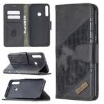 For Huawei Y7P Matching Color Crocodile Texture Horizontal Flip PU Leather Case with Wallet & Holder & Card Slots(Black)