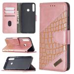 For Huawei Y7P Matching Color Crocodile Texture Horizontal Flip PU Leather Case with Wallet & Holder & Card Slots(Rose Gold)