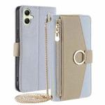For Samsung Galaxy A05 4G Crossbody Litchi Texture Leather Phone Case(Blue)
