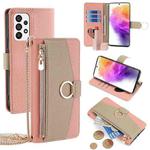 For Samsung Galaxy A73 5G Crossbody Litchi Texture Leather Phone Case(Pink)