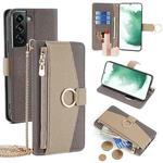 For Samsung Galaxy S22+ 5G Crossbody Litchi Texture Leather Phone Case(Grey)