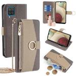 For Samsung Galaxy A12 Crossbody Litchi Texture Leather Phone Case(Grey)