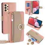 For Samsung Galaxy A13 4G Crossbody Litchi Texture Leather Phone Case(Pink)