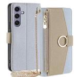 For Samsung Galaxy S24+ 5G Crossbody Litchi Texture Leather Phone Case(Blue)
