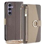 For Samsung Galaxy S24+ 5G Crossbody Litchi Texture Leather Phone Case(Grey)
