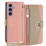 For Samsung Galaxy S24+ 5G Crossbody Litchi Texture Leather Phone Case(Pink)