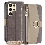 For Samsung Galaxy S24 Ultra 5G Crossbody Litchi Texture Leather Phone Case(Grey)