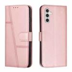 For Samsung Galaxy S24 Stitching Calf Texture Buckle Leather Phone Case(Pink)