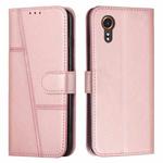 For Samsung Galaxy Xcover 7 Stitching Calf Texture Buckle Leather Phone Case(Pink)